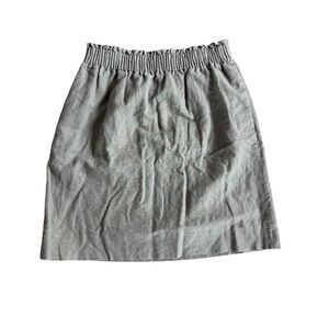 J. Crew Khaki Skirt Size 00 Linen Blend Elastic Waist Mini Short